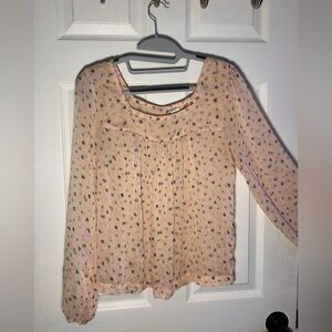 Sheer Floral Peach Blouse
